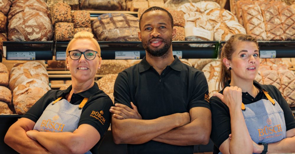 Verkäuferteam bei der Bäckerei Büsch in Kamp-Lintfort